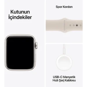 Apple Watch SE (2nd Gen) 40mm Starlight AI Star SB S/M GPS       Starlight - Görsel 8