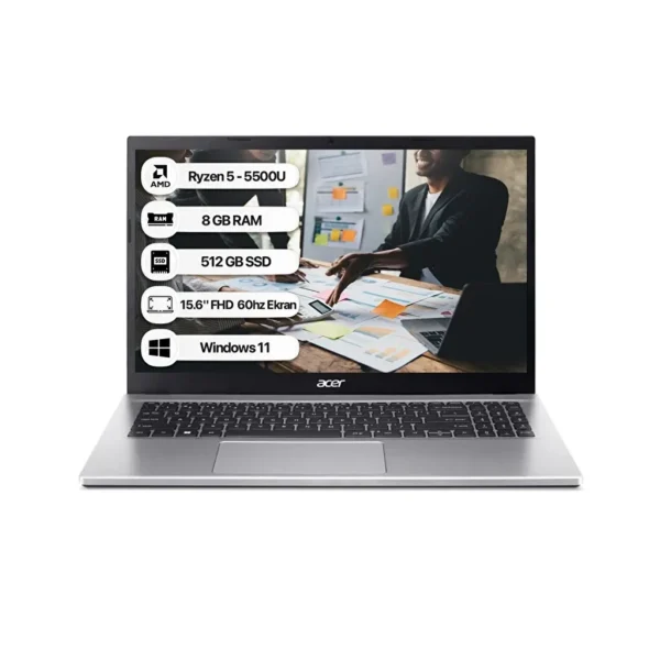 Acer Aspire 3 A315-44P-R906 AMD Ryzen 5 5500U 8GB Ram 512GB SSD Dahili Ekran Kartı 15.6" Windows 11 Home Gümüş Gri