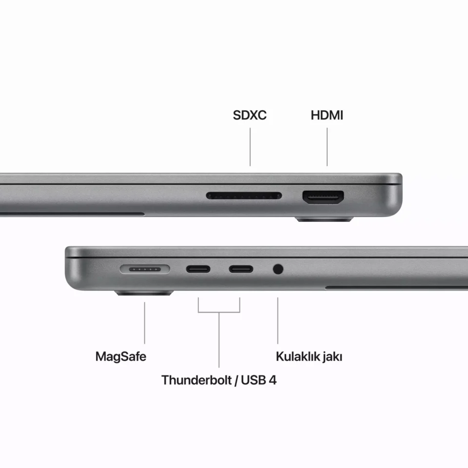 Apple Macbook Pro 14 inc M3 8CPU 10GPU 8GB 512GB Uzay Grisi MTL73TU/A  8GB Ram 512GB SSD  14" MacOs - Görsel 5