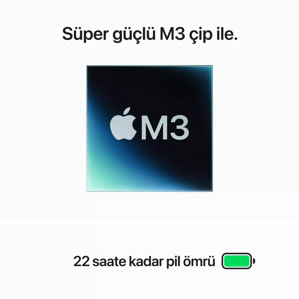 Apple Macbook Pro 14 inc M3 8CPU 10GPU 8GB 512GB Uzay Grisi MTL73TU/A  8GB Ram 512GB SSD  14" MacOs - Görsel 7