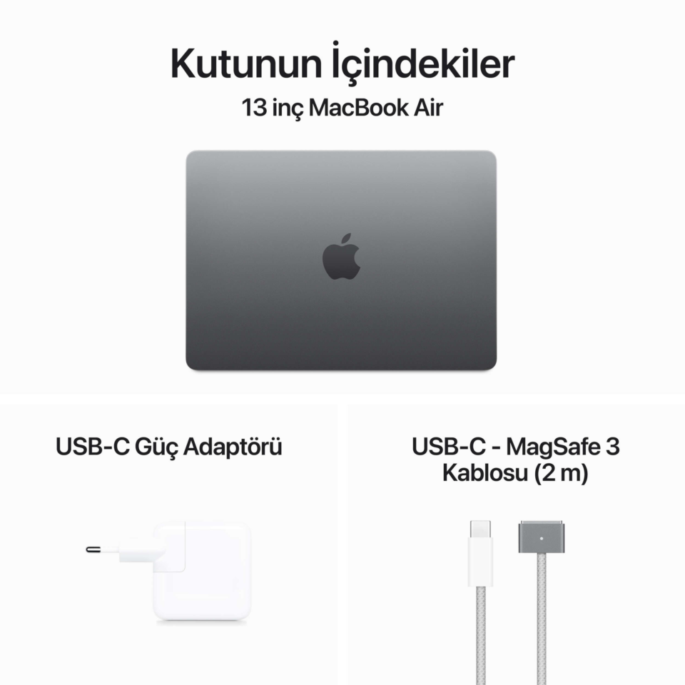 Apple Macbook Air M3 16GB Ram 512GB SSD  13.6" MacOs Uzay Grisi - Görsel 6