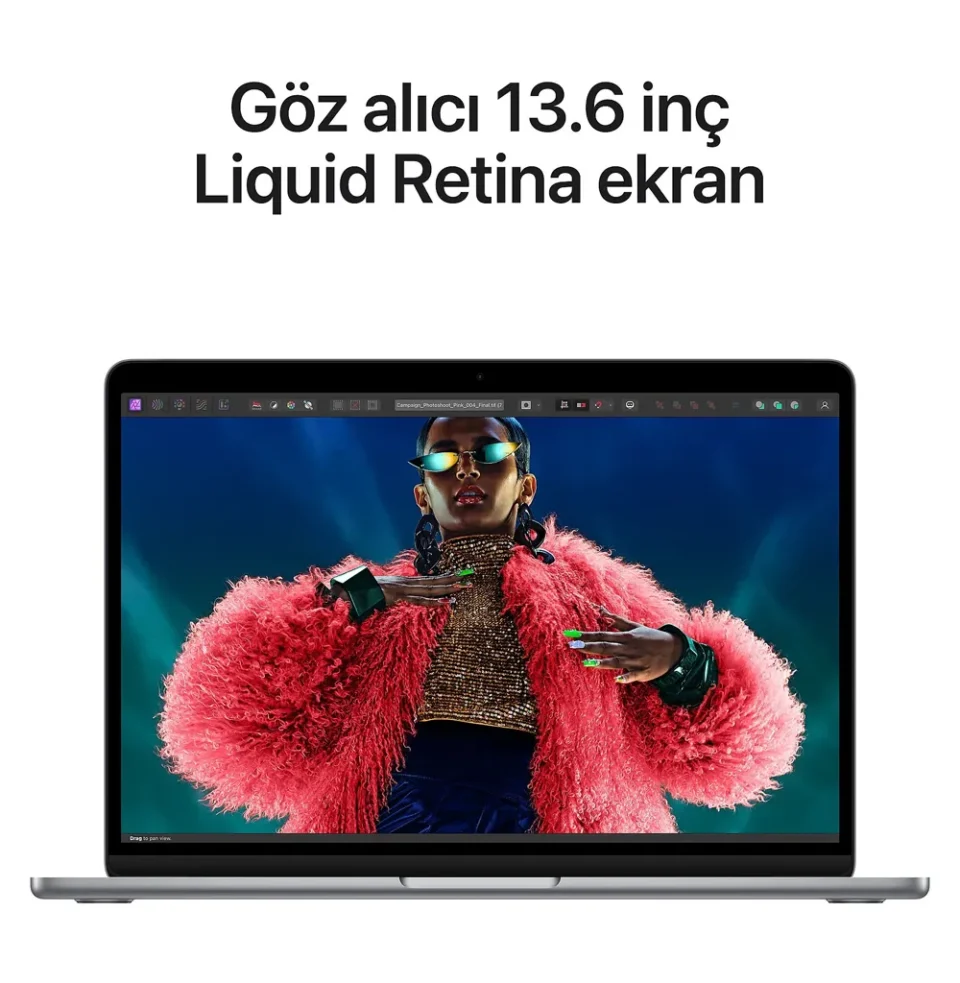 Apple Macbook Air M3 8GB Ram 256GB SSD  15" MacOs Uzay Grisi - Görsel 3