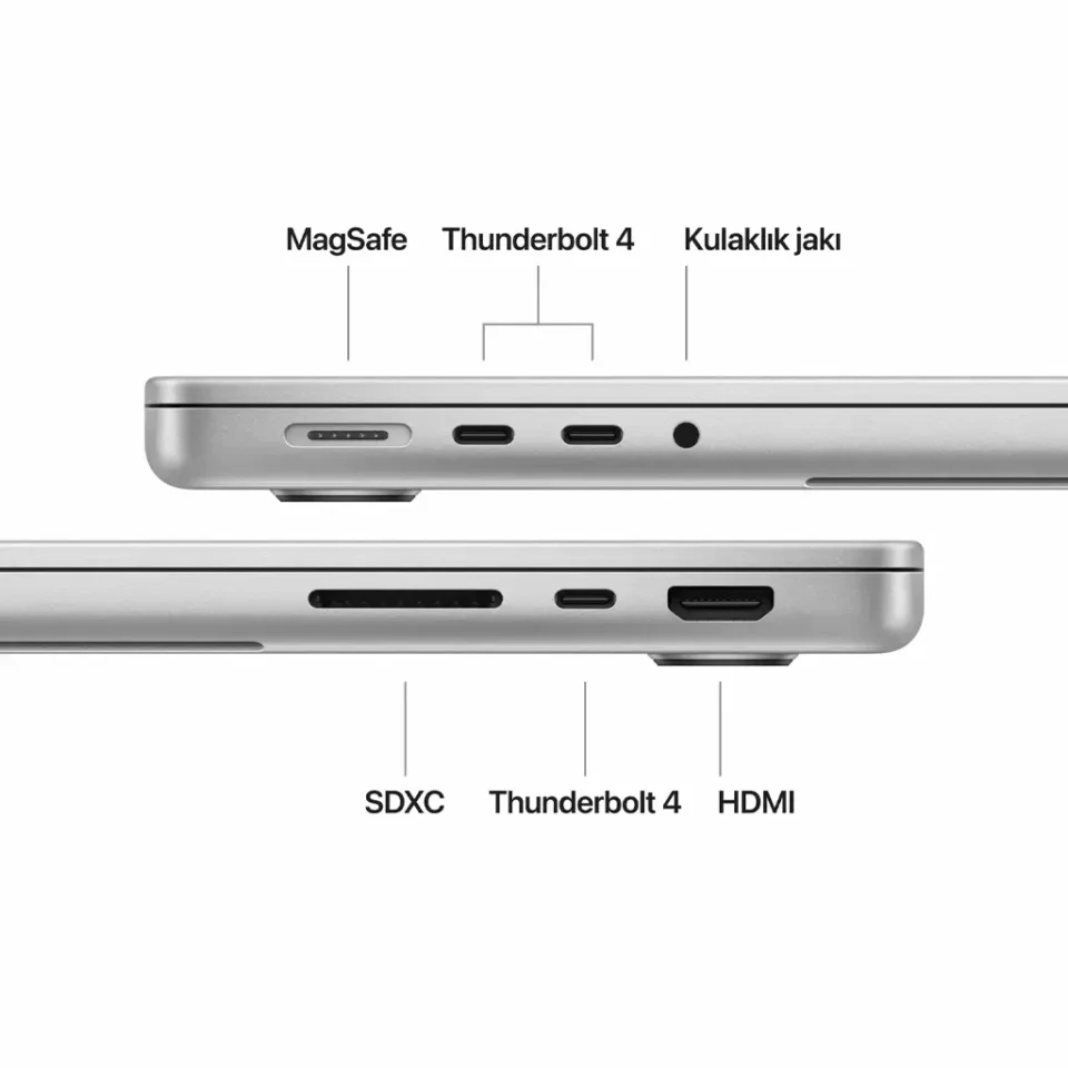 Apple MacBook Pro 14 inc M4 10CPU 10GPU 16GB 512GB Gümüş MW2W3TU/A      IOS - Görsel 3