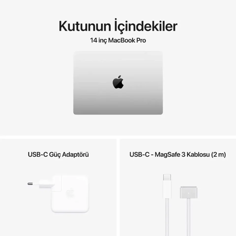 Apple MacBook Pro 14 inc M4 10CPU 10GPU 16GB 512GB Gümüş MW2W3TU/A      IOS - Görsel 5